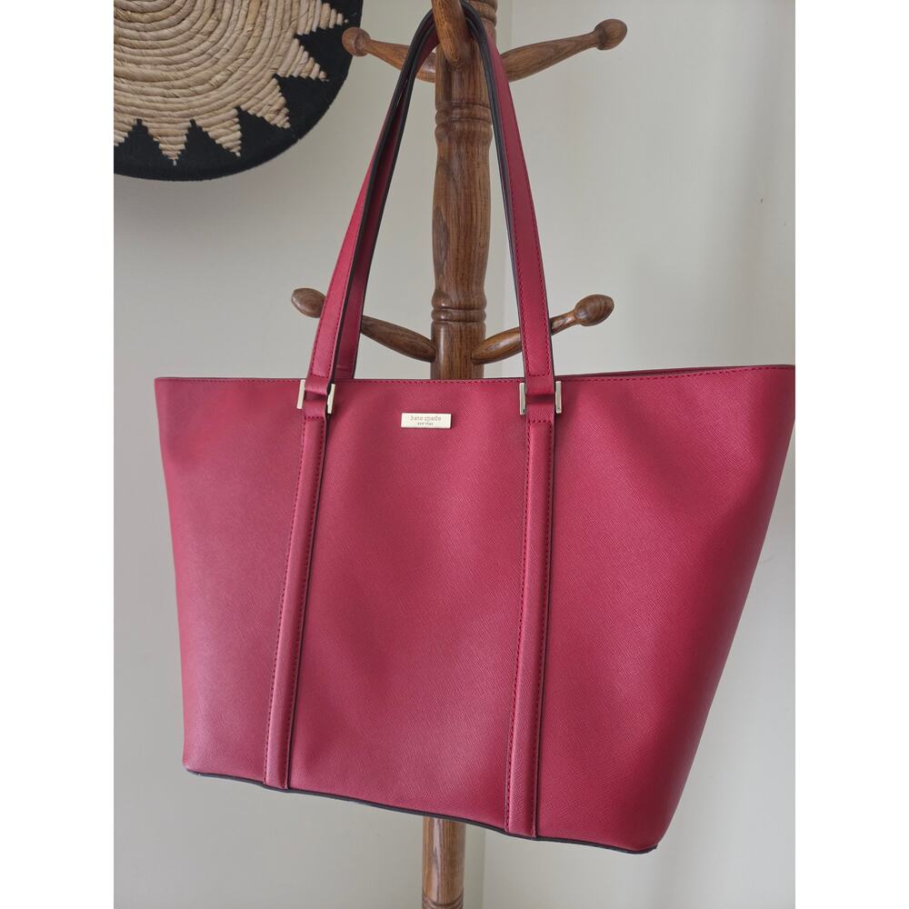 Kate Spade Red Saffiano Leather Tote Bag | Excellent Condition - Picture 2 of 7